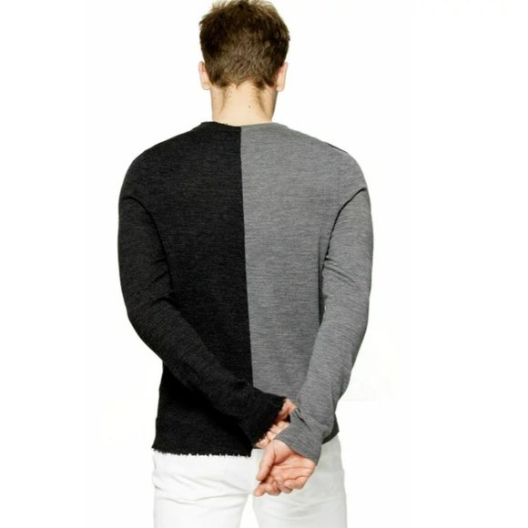 Zadig & Voltaire Jeremy Colorblock Grey Wool Sweater ( XL ) - Picture 2 of 9